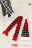 Plaid Christmas Wine Bottle Decoration Set