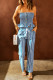 Smocked Striped Tube Top and Pants Set