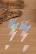 Laser Color Lightning PU Earrings MOQ 5pcs