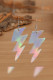 Laser Color Lightning PU Earrings MOQ 5pcs