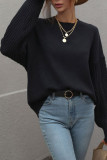 Cable Knit Sleeves Plain Pullover Sweaters