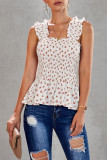 White Floral Smock Tank