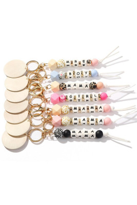 Letter Design With Beading Key Chain MOQ 3pcs
