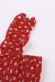 Red Floral Smock Tank