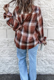 Plaid Colorblock Buttoned Shirt