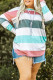 Green Plus Size Colorblock Pullover Top