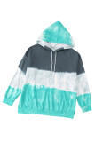 Green Gradient Colorblock Pullover Hoodie