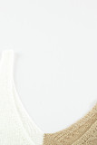 Apricot Color Block Knitted Tank Top