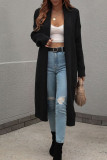 Plain Long Length Open Sweater Cardigans