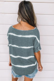 Green Tie-dye Print Loose T-shirt