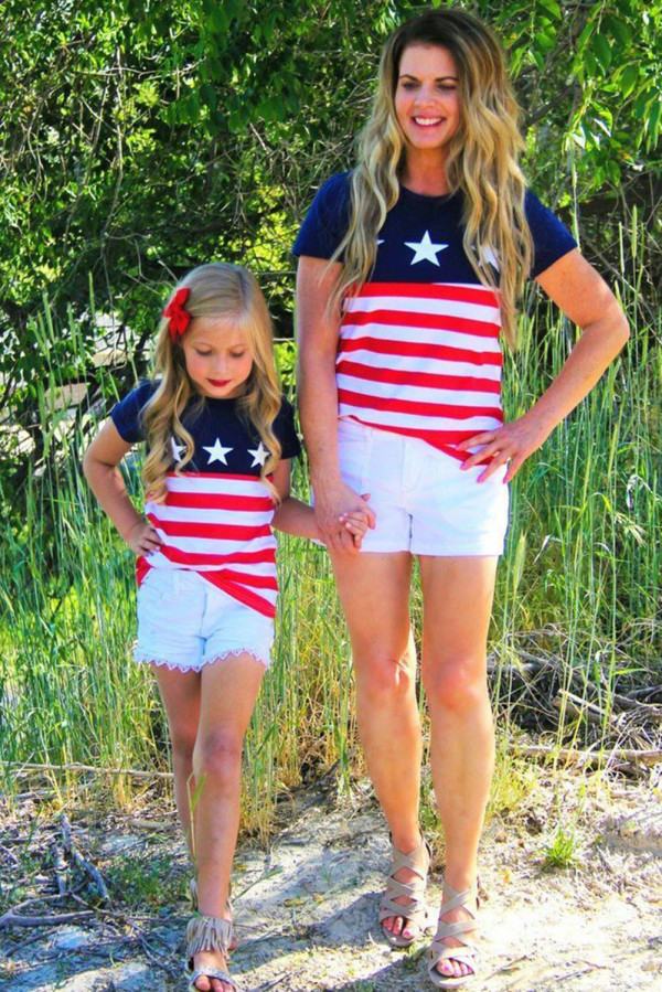 Mom's Family Matching Independence Day July 4th Tee