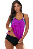 Rose Printed Lined Tankini Swimsuit