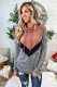Red Stripe Color Block Turtleneck Hoodie