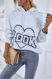 Knitting Hooded Drawstring Fluffy Pullover Sweater
