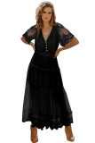 Black Luminous Dawn Lace Gown