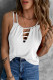 White Ladder Hollow-out Tank Top