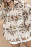 Western Aztec Pocketed Button Coat