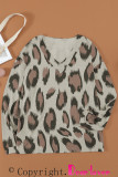 Leopard V Neck Long Sleeve Top