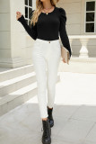 Plain Puff Long Sleeves Knit Top