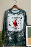 Camping Fire，Merry Chirtmas Bleached Long Sleeves Top Unishe Wholesale