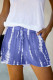 Blue Tie Dye Drawstring Casual Shorts