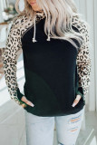 Leopard Print Patchwork Hoodie
