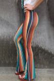 Colorful Stripe High Waist Slim Flare Pants Unishe Wholesale