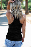 Black Scoop Neck Basic Solid Tank Top