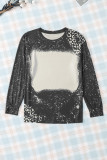 Black Retro Bleached Leopard Spot Pullover