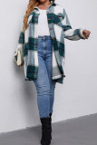 Plus Size Plaid Long Shacket Coat