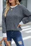 Wave Striped Two Tone Pullover Knit Sweaters