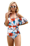 Print Ruffled One-piece Swimsuit