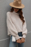 Plain Turtle Neck Pullover Sweaters