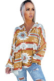 Yellow Tribal Aztec Print Hoodie