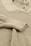 Green Henley V Neck Hooded Sweater