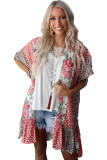Wild Rose Floral Animal Print Kimono