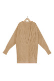 Cable Knit Front Open Cardigan