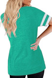 Green Round Neck Short Sleeve T-shirt