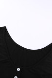 Black Button Loose Tank Top