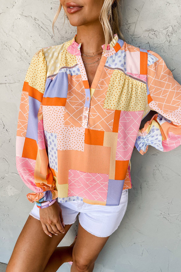 Multicolor Mixed Print Blouse