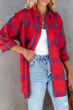 Plaid Pockets Open Button Long Sleeves Shirts