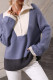 Half Zipper Color Block Pullover Sweaters