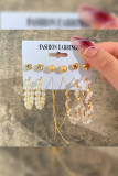 Alloy and Pearl Retro Earrings 6 Pairs Set