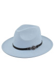 Flat Brim Woolen Jazz Hat with Belt Unishe Wholesale MOQ 3PCS