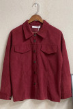 Turn Down Collar Pockets Button Corduroy Jacket Shacket Women UNISHE Wholesale