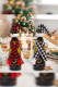 Plaid Christmas Wine Bottle Decoration Set