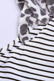 Striped Leopard Block Strappy Tank