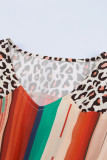 Serape Striped Leopard Mini Dress