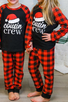 Christmas Letter Plaid Print Kids Loungewear
