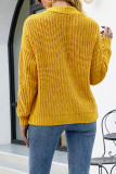 Mustard Cable Knit Open Button Cardigans